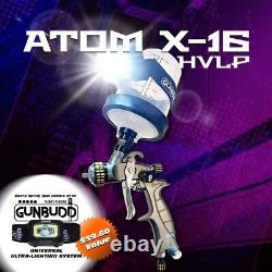 Atom Minix16 Hvlp Alimentation De Gravité Pistolet De Pulvérisation D'air Gunbudd Gratuit Ultra Lighting System