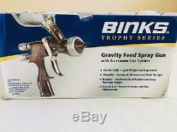 Binks Trophy Series Kit De Pistolet D'alimentation À Gravité Hvlp 1.2mm 1.4mm 1.8mm Nouveau