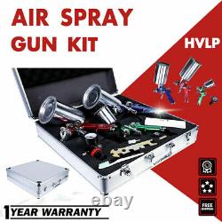 Etosha 3 Hvlp Air Spray Gun Kit Auto Paint Car Primer Détail Basecoat Clearcoat