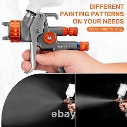 Facile. Kit de pistolet pulvérisateur HVLP avec pistolet à peinture à air et buse de 1,3 mm avec godet de 600 ml