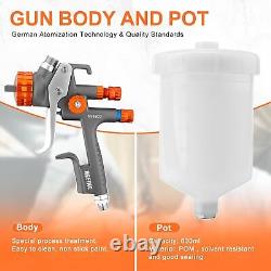 Facile. Kit de pistolet pulvérisateur HVLP avec pistolet à peinture à air et buse de 1,3 mm avec godet de 600 ml