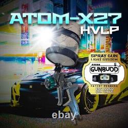 Grosse Pistolet à Peinture ATOM X27 HVLP Professionnel pour Peinture Automobile avec Buse Incluse et GUNBUDD GRATUIT