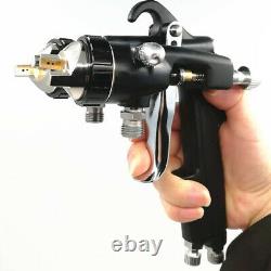 Hvlp Nano Chrome Dual Head Spray Gun 1.4mm Double Buzzle Car Paint Tool Pistol