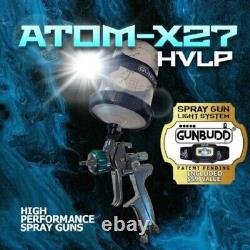 Kit de buse HVLP ATOM X27 1.3-1.4 pour pistolet de pulvérisation de peinture automobile avec lumière GUNBUDD gratuite