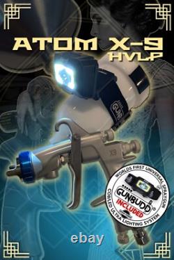 Kit de pistolet à peinture ATOM X9 HVLP avec alimentation par gravité et GunBudd gratuit