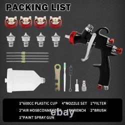 Kit de pistolet à peinture HVLP 1.3/1.5/1.7/2.0mm pour automobile et travaux du bois