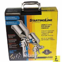 Kit de pistolet à peinture et apprêt HVLP à alimentation par gravité DeVilbiss StartingLine 802343