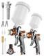 Kit De Pistolet &agrave; Peinture Pneumatique Hvlp Haute Pr&eacute;cision Pour Voitures Et Maison, Buses De 1,4 Mm, Vernis