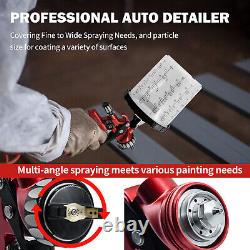 Kit de pulvérisation de peinture pour voiture 2x pistolet à air HVLP 1,3 mm pour bricolage à domicile et véhicules