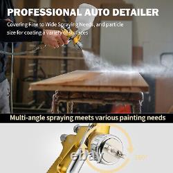 Kit de pulvérisation de peinture pour voiture 2x pistolet à air HVLP 1,3 mm pour bricolage à domicile et véhicules