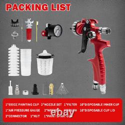 Kit de pulvérisation de peinture pour voiture 2x pistolet à air HVLP 1,3 mm pour bricolage à domicile et véhicules