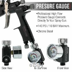 Master Pro 22 Hvlp Touch Up Pistolet, Pointe 1.0mm, Régulateur De Pression D'air, Détail