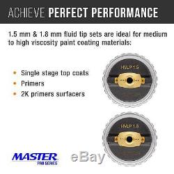 Master Pro Ultime Hvlp Pistolet 1.3, 1.4, 1.5mm Tip Fluide Règle Du Régulateur D'air
