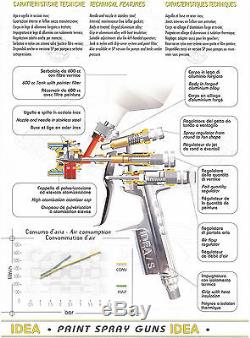Nouveau Pistolet De Pulvérisation Professionnel Hvlp 1.3 Fabriqué En Italie