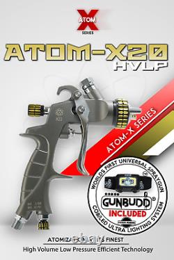 Pistolet À Peinture Automatique Hvlp New Atom X20 Solvant/waterborne Avec Gunbudd Lumiere Gratuite