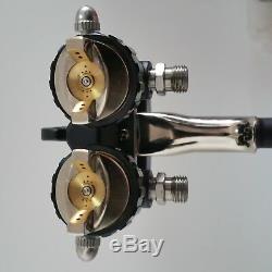 Pistolet À Peinture Hvlp Nano Chrome Double Bec Pneumatique Machine Outil Peinture Voiture