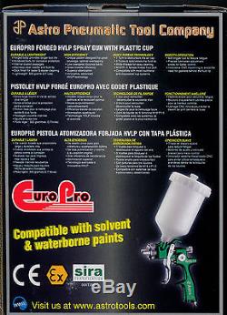 Pistolet De Pulvérisation Hvlp Europro Forgé Compatible Avec La Peinture À L'eau Et Solvant 1,3mm Nozz