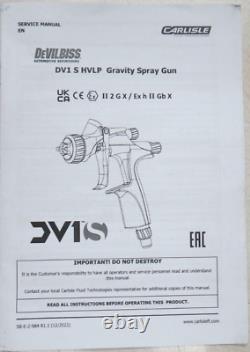 Pistolet Devilbiss 704532 Dv1 S Hvlp + Kit de Pistolet et Gobelet à Gravité Smart Repair 1.0 1.2 Nouveau
