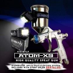 Pistolet à peinture ATOM X9 HVLP pour voiture avec kit de buse 1.2 1.3 et Gunbudd gratuit
