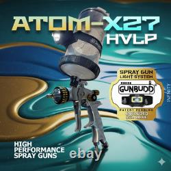 Pistolet à peinture Atom X27 HVLP avec outil de finition lisse et propre GunBudd gratuit