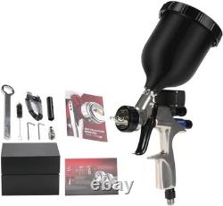 Pistolet à peinture HVLP Digital Basecoat Plus avec buse de 1,3 mm et godet de 600 ml (Argent)