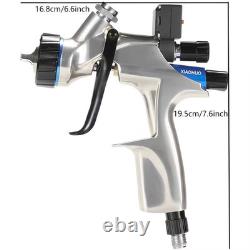 Pistolet à peinture HVLP Digital Basecoat Plus avec buse de 1,3 mm et godet de 600 ml (Argent)