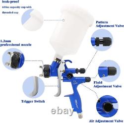 Pistolet à peinture HVLP polyvalent avec design léger et réservoir en aluminium de 600 ml