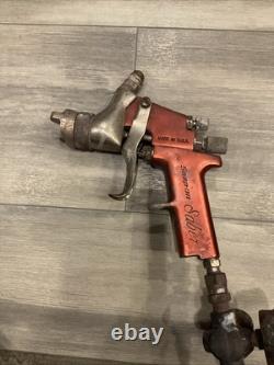 Pistolet à peinture à gravité HVLP Snap On 1,3 mm rouge Saber BF813 fabriqué aux États-Unis