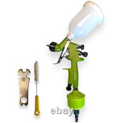 Pistolet à peinture à spray HVLP 0,8 mm Lime Line avec filtre en ligne et connecteur d'air