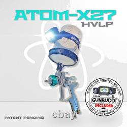 Pistolet à peinture gravité HVLP ATOM X27 pour base/vernis + GunBudd Light gratuit