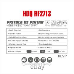 Pistolet à peinture professionnel HDQ HVLP / PISTOLET À PEINTURE + KIT DE NETTOYAGE 2,00 mm