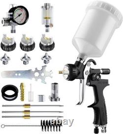 Pistolet à peinture professionnel HVLP avec buses de 1.3/1.5/1.7 mm