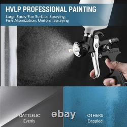 Pistolet à peinture professionnel HVLP avec buses de 1.3/1.5/1.7 mm