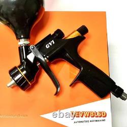 Pistolet à vernis automobile noir HVLP avec cup de 600 ml et buse de 1,3 pour Devilbiss Nouveau