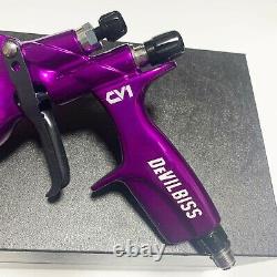 Pistolet de peinture Devilbiss Purple CV1 HVLP avec buse de 1,3 mm et réservoir de 600 ml pour voiture