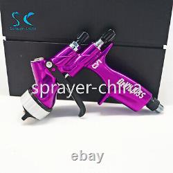Pistolet de peinture pour voiture Devilbjsondiss Purple CV1 avec buse de 1,3 mm et réservoir de 600 ml HVLP