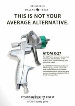 Pistolet de pulvérisation HVLP ATOM X27 professionnel pour peinture automobile + GunBudd