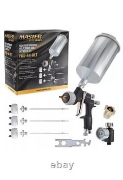 Pistolet de pulvérisation HVLP Master Elite Ultimate 1.3, 1.4, 1.5mm avec jeu de buses et régulateur d'air