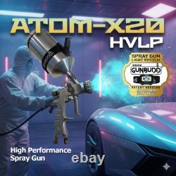 Pistolet de pulvérisation HVLP Pro ATOM X20 Peinture à base d'eau/Solvant + GUNBUD Lumière OFFERT