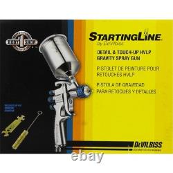 Pistolet de pulvérisation à gravité DeVilbiss 802405 StartingLine HVLP pour détails et retouches, 1,0 mm