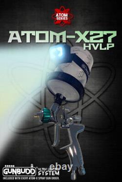 Pistolet de pulvérisation de peinture ATOM X27 HVLP à base de solvant / à base d'eau avec système d'éclairage ULTRA GRATUIT