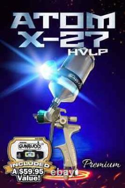 Pistolet de pulvérisation de peinture automobile ATOM X27 HVLP de qualité comparable à Iwata avec GUNBUDD GRATUIT