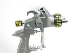 Pistolet de pulvérisation mini Atom X16 HVLP pour voiture avec alimentation par gravité et lumière LED Gunbudd GRATUITE