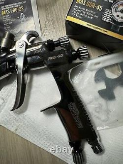 Pistolet pulvérisateur de retouche Master Elite HVLP, embout de 1,0 mm, régulateur de pression d'air, détail