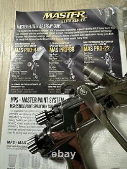 Pistolet pulvérisateur de retouche Master Elite HVLP, embout de 1,0 mm, régulateur de pression d'air, détail