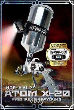 Pistolet pulvérisateur professionnel Atom X20 HVLP pour solvants/eaux avec la lumière gratuite Gunbudd
