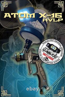 Pistolets de pulvérisation de peinture de voiture ATOM Mini X16 HVLP avec gravité Air Spray Gun avec GUNBUDD GRATUIT