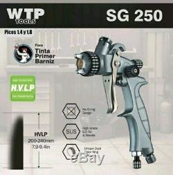 Professional Kit Gravity Spray Paint Gun Sg250 1.4 + 1.2 Sgmini Hvlp (deux Pièces)