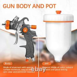 Pulvérisateur de peinture HVLP à double buse avec boîte à outils, idéal pour la peinture automobile et la décoration intérieure