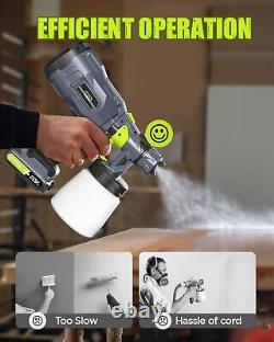 Pulvérisateur de peinture sans fil avec 2 batteries de 20V 2.0Ah, pistolet pulvérisateur HVLP de peinture